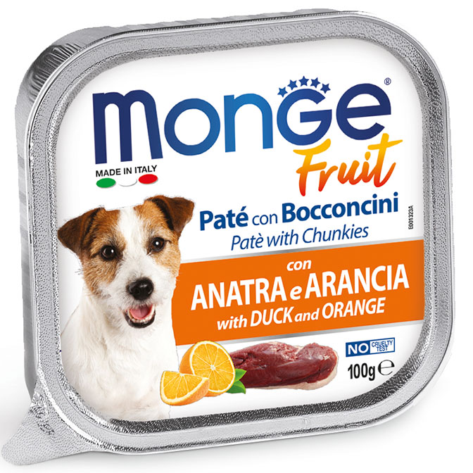monge_cane_umido_fruit_paté_e_bocconcini_con_anatra_e_arancia